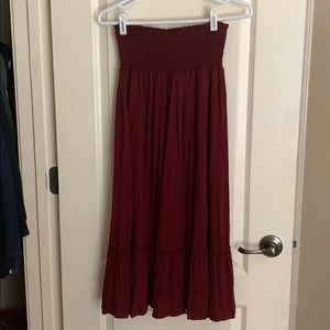 LONG MAROON SKIRT